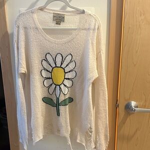 Wildfox Cream Daisy Knit Sweater